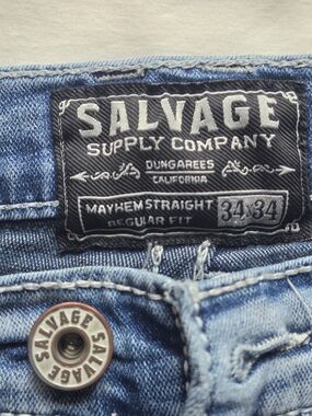 Salvage Supply Mayhem Straight Men’s Jeans in Light Blue
